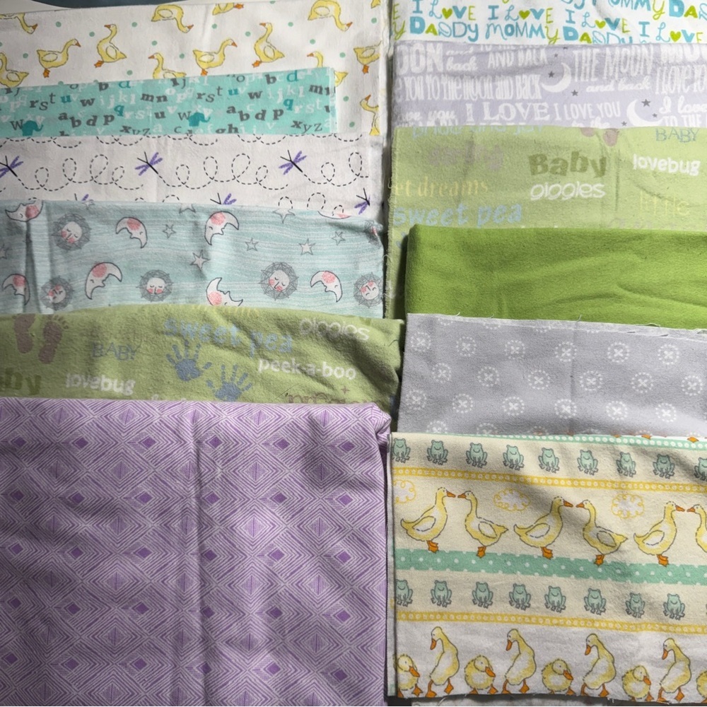 Flannel scrap bundle Colorful Kids Baby 1 pound 11 ozs